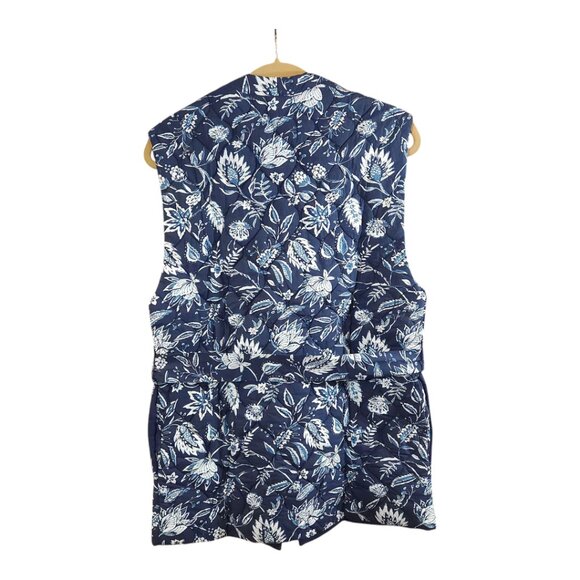 NWT Sonmer Quilted Floral Print Belted Long Vest Cottagecore Women's Small - Picture 10 of 12